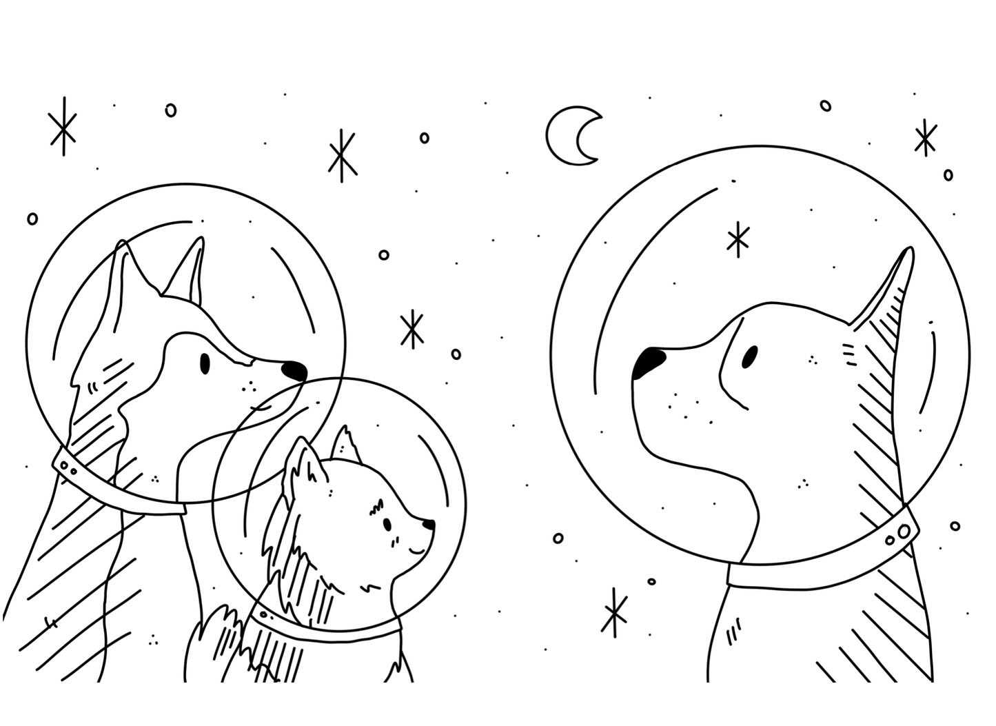 Dogs in Space | Colouring Book | Paperback | 2nd Edition