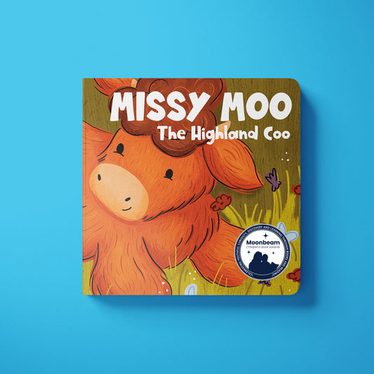 Missy Moo the Highland Coo picture book cover — Silver Winner Moonbeam Children’s Book Awards 2025.